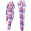(13 Years, Purple Check) Kids Girls Purple Check Tie Dye Tracksuit 5