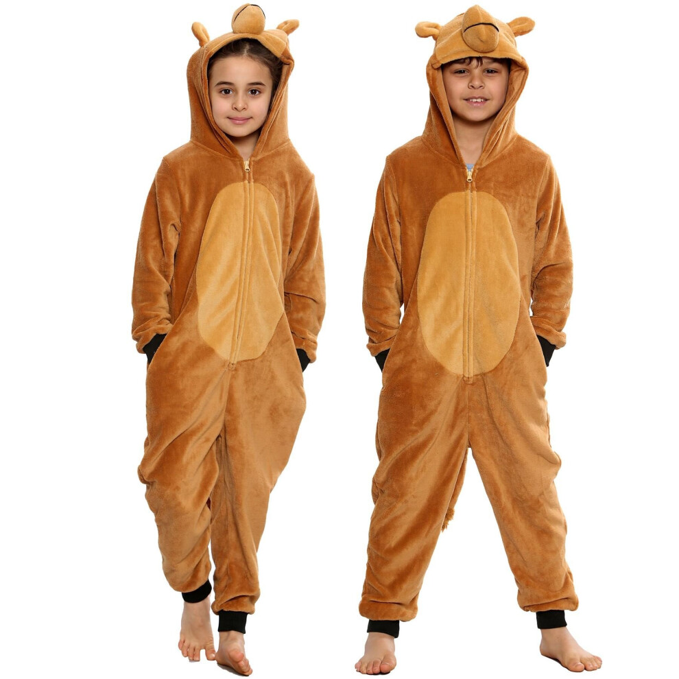 A2zkids (2-3 Years, Camel) Kids Unisex Animal Pyjamas Camel Onesie Brown