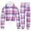 (13 Years, Purple Check) Kids Girls Purple Check Tie Dye Tracksuit 1