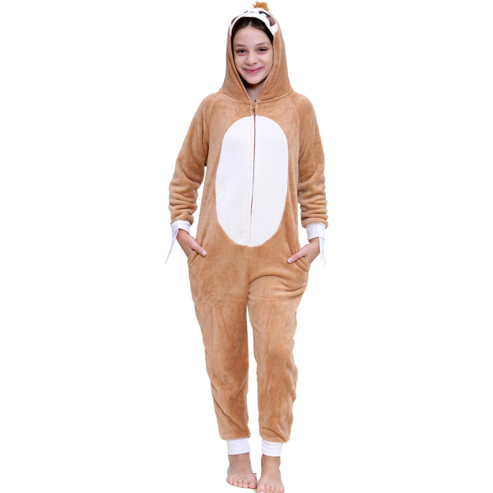 A2zkids (9-10 Years, Sloth) Kids Unisex Animal Onesie Pyjamas Sleepsuit