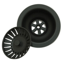 Kitchen Sink Basket Strainer Waste Matt Black