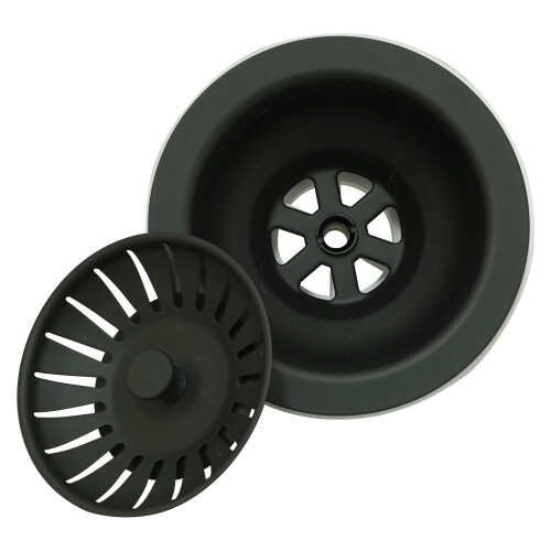 Kitchen Sink Basket Strainer Waste Matt Black