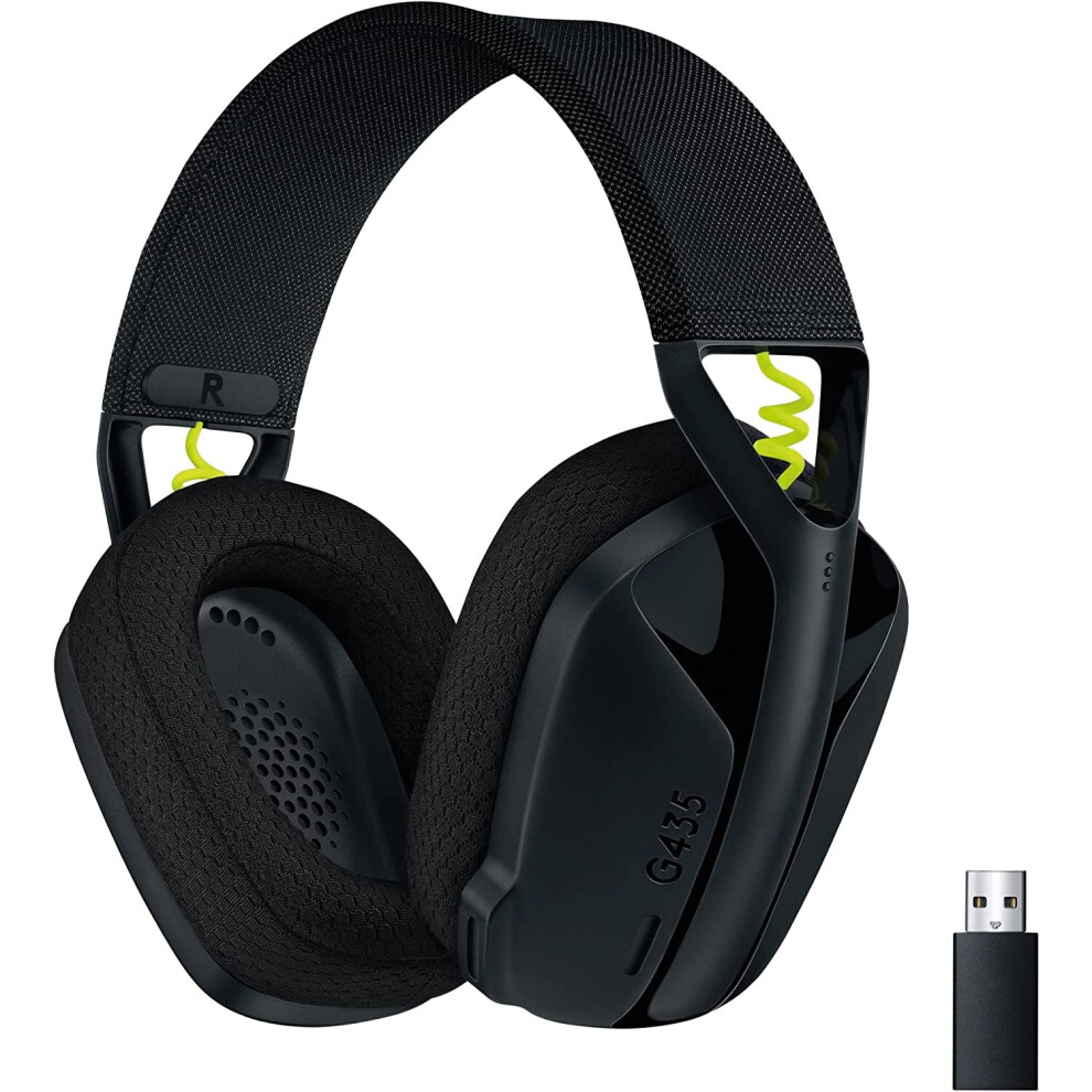 Logitech G435 Lightspeed And Bluetooth Wireless Gaming Headset - Lightweight Over-Ear Headphones, Built-In Mics, 18H Battery, Compatible With