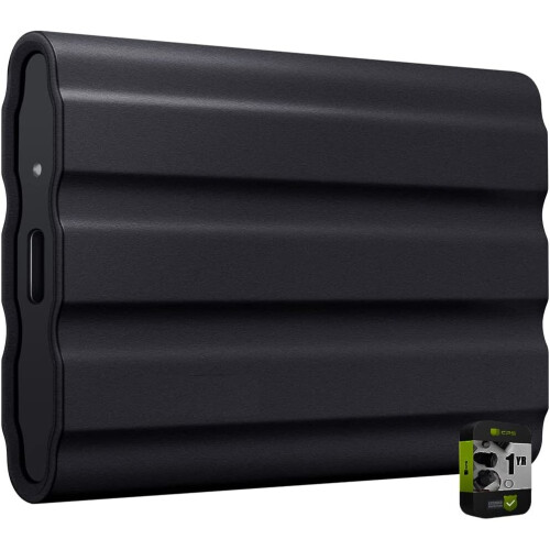 Samsung SAMSUNG MU-PE2T0S/AM T7 Shield Portable Solid State Drive 2TB 2022 Black Bundle with 1 YR CPS Enhanced Protection Pack