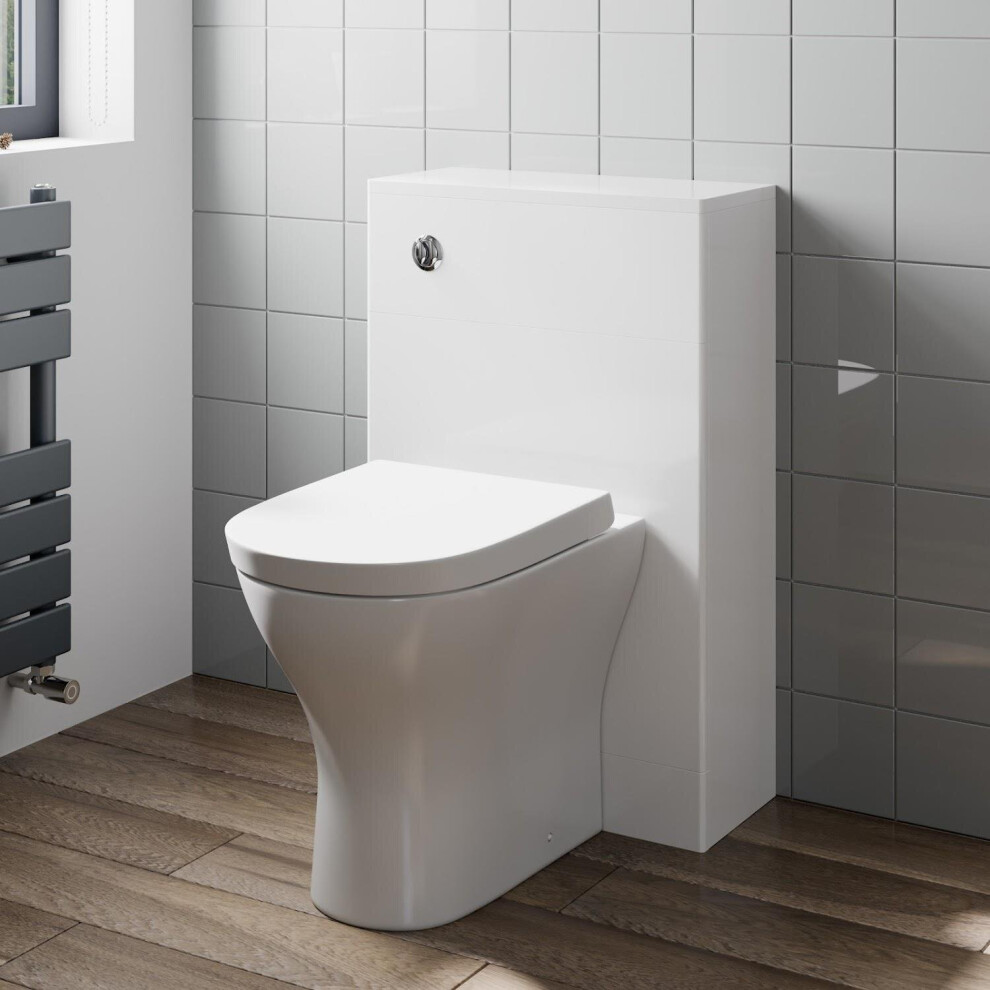 Modern Artis Toilet Soft Close Seat Back To Wall Cistern Furniture Unit White 5056093685759