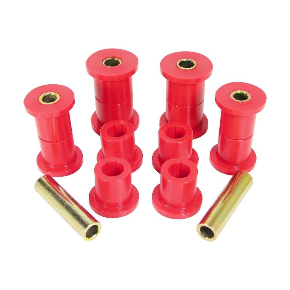 Prothane 1-1005 Front Spring Eye And Shackle Bushing Kit For Cj5, Cj6, Cj7, Cj8 And Yj Red 636169002106