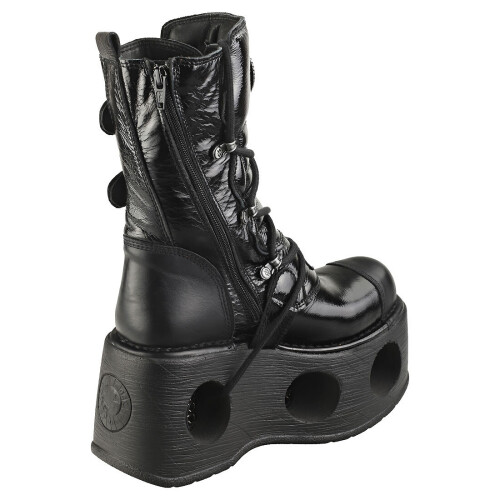 New Rock (43) New Rock Unisex Patent Spring Neptuno Plattformstiefel Schwarz 1