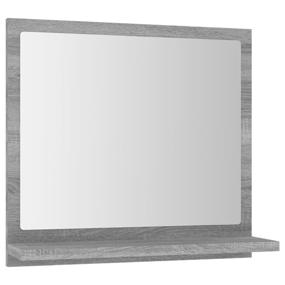 (Grey sonoma, 40 x 10.5 x 37 cm (W x D x H)) vidaXL Bathroom Mirror Toilet Mirror Washroom Wall Mirror Engineered Wood