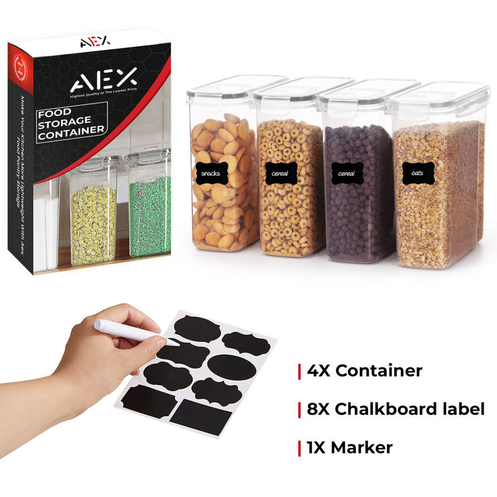 AEX Stackable Cereal Airtight Food Containers Kitchen Plastic Storage