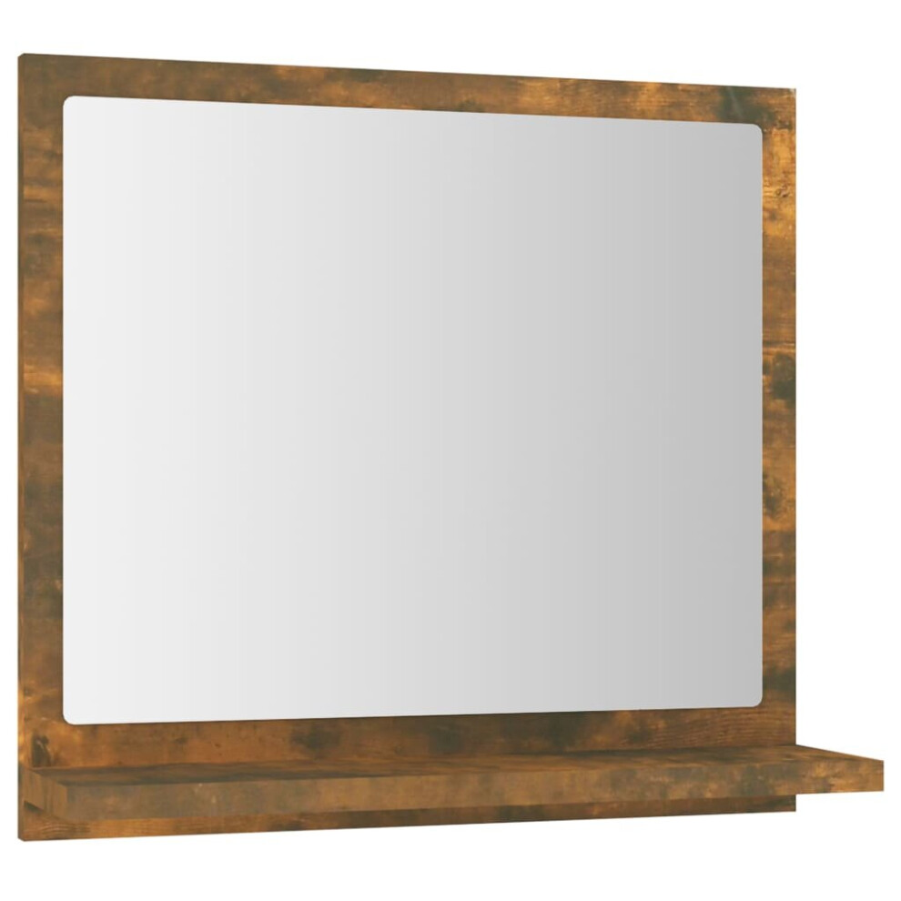 (Smoked oak, 40 x 10.5 x 37 cm (W x D x H)) vidaXL Bathroom Mirror Toilet Mirror Washroom Wall Mirror Engineered Wood