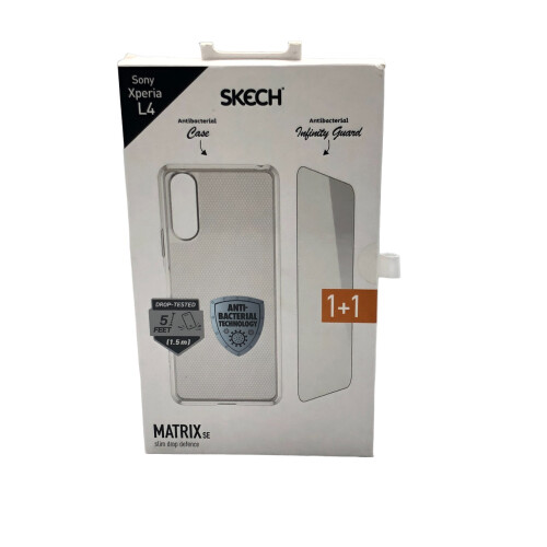 SKECH Sony Xperia L4 Clear Case + Infinity Guard Screen Protector 1+1 Bundle - Anti-Bacterial, Shockproof, 5ft Drop Tested