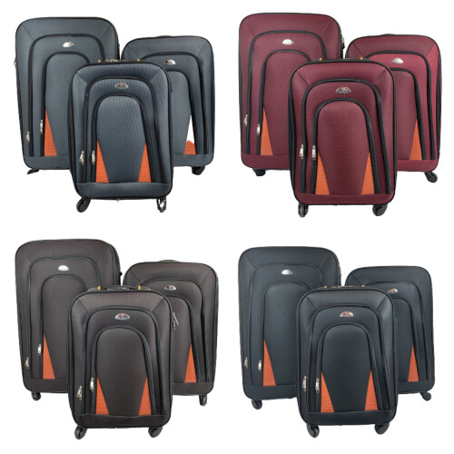(Black, Medium) Hampton & Stewart Light Weight Nylon Suitcase