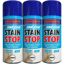 (White Stain Stop One Coat Blocker Aerosol Damp Mould Prevent Paint Spray 400ml 3x Spray ) White Stain Stop One Coat Blocker Spray 400ml