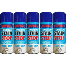 (White Stain Stop One Coat Blocker Aerosol Damp Mould Prevent Paint Spray 400ml 5x Spray ) White Stain Stop One Coat Blocker Spray 400ml