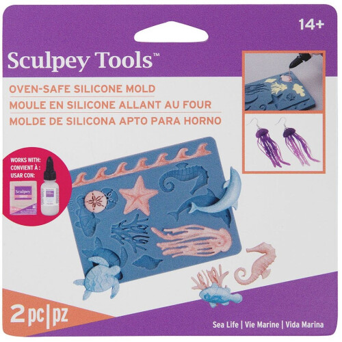 Molde de Silicone Sculpey - Vida Marinha