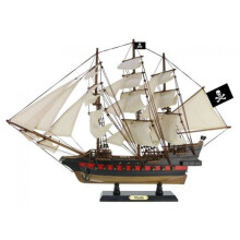 20 in. Wooden Whydah Gally White Sails Pirate Ship Model