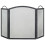 3 Fold Arched Wrought Iron Screen, Black 1