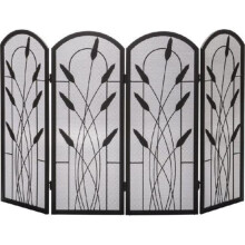 Cotton Tail Design 4 Fold Arched Screen, Black