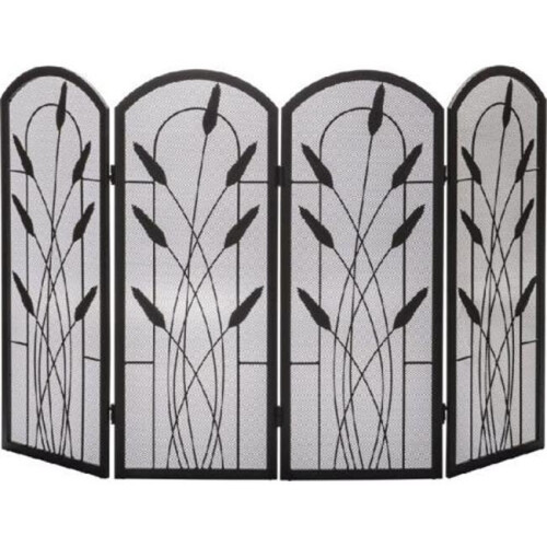Cotton Tail Design 4 Fold Arched Screen, Black