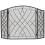 Weave Design 3 Fold Arched Wrought Iron Screen, Black 1
