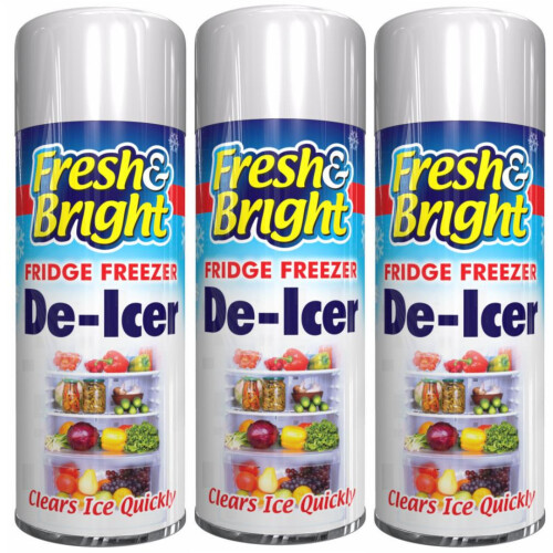 (3 x Spray Bottles) De Icer Spray Fridge Freezer Defrost 200ml