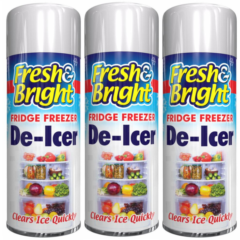 (3 x Spray Bottles) De Icer Spray Fridge Freezer Defrost 200ml