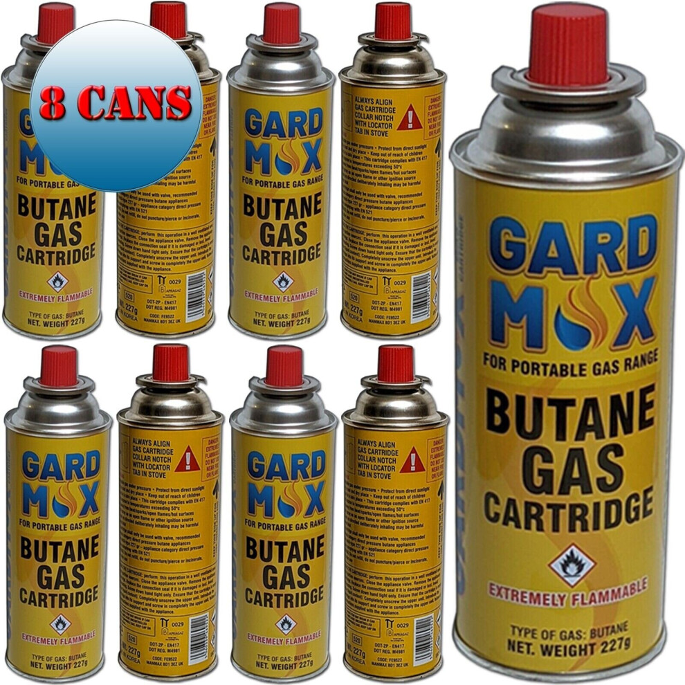 8 PACK BUTANE GAS CANISTER BOTTLES GAS STOVE PORTABLE BBQ CAMPING GRILL HEATER