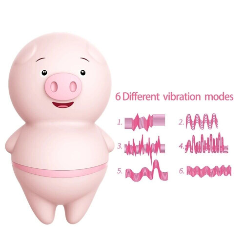 Pink Pig Waterproof 6 Vibrator Modes G-Spot Dildo Massage Cup 1