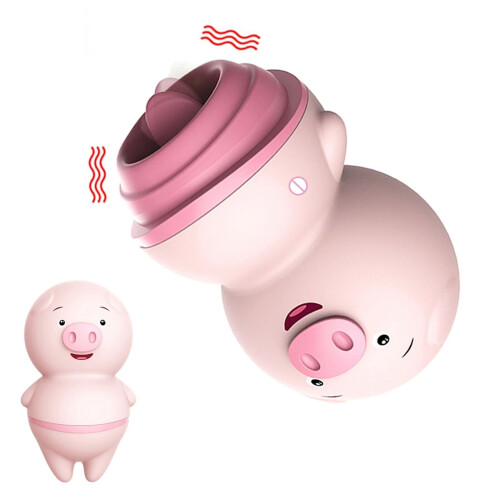 Pink Pig Waterproof 6 Vibrator Modes G-Spot Dildo Massage Cup 2