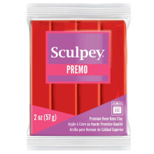 Pasta Polimérica SCULPEY Premo Vermelho - Flexível e Leve - Para Joias, Figuras e Decoração