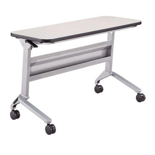 Flip-N-Go Rectangular Training Table - Silver & Folkstone - 29 x 48 x 18 in.