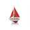 Pacific Sailor Red - Red Sails 9 in. Model Ship Decorative Accent 1