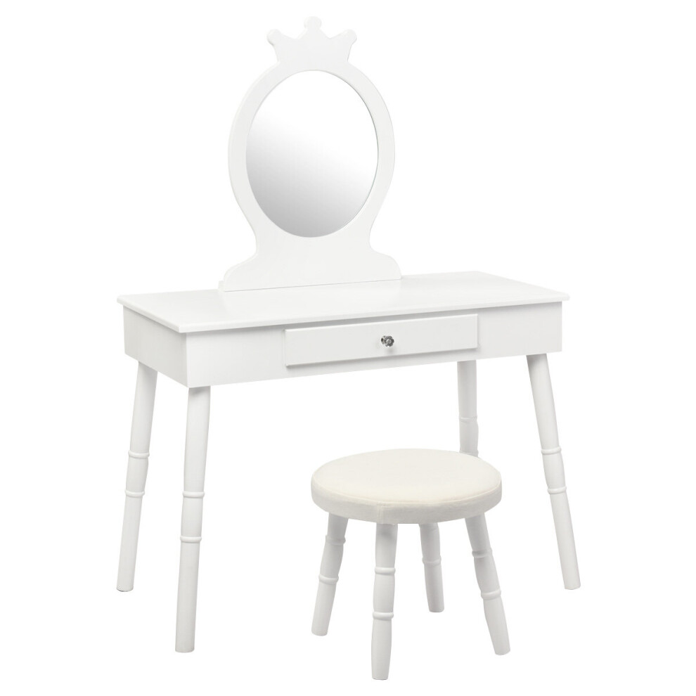 Kids Vanity Makeup Table Set Princess Vanity Table  Chair Set Dresser