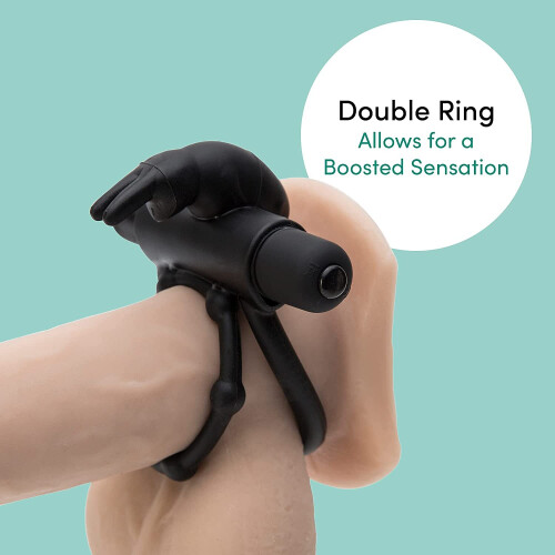 Black Waterproof  5 Function Removable Bullet Vibrator Penis Ring 1