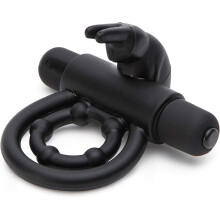 Black Waterproof  5 Function Removable Bullet Vibrator Penis Ring