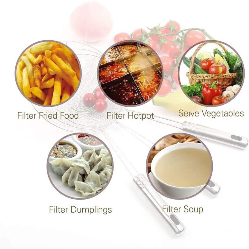 (7.2) Strainer Skimmer Ladle Stainless Steel Wire Spoon 2