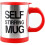 (Red) AEX Self Stirring Tea Coffee Mug with Lid 450ml 1