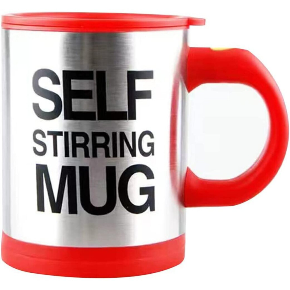 Aex (Red) Self Stirring Tea Coffee Mug With Lid 450Ml Red