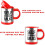 (Red) AEX Self Stirring Tea Coffee Mug with Lid 450ml 2