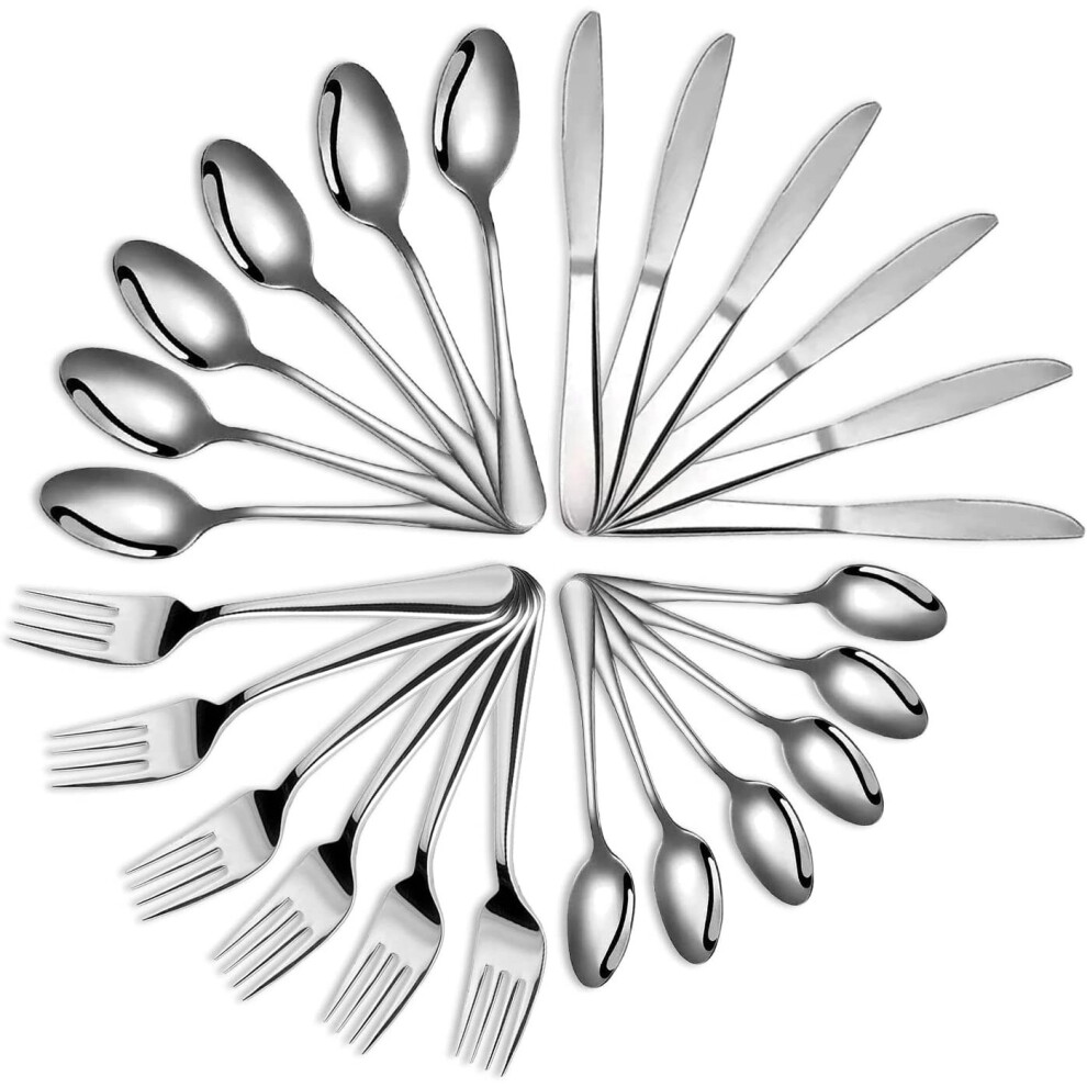 AEX (24pc set) Basic Stainless Steel Cutlery Set Dishwasher Safe