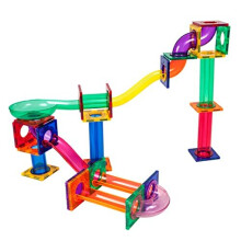 PicassoTiles Marble Run 50-delad magnetisk kakel Race Track Leksak STEM Bygg- och l?rleksaker Utbildningsmagnet Konstruktion Barn Hj?rnutveckling