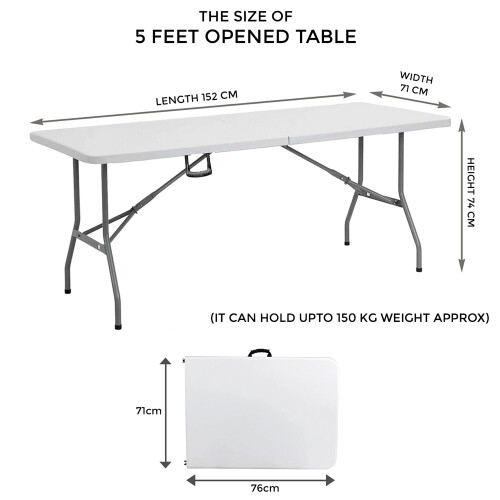 5FT CAMPING CATERING HEAVY DUTY FOLDING TABLE TRESTLE PICNIC BBQ PARTY 2
