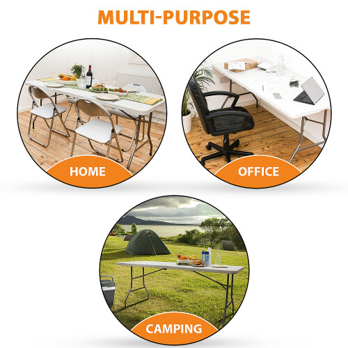 5FT CAMPING CATERING HEAVY DUTY FOLDING TABLE TRESTLE PICNIC BBQ PARTY 1