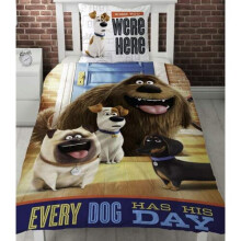 Secret Life of Pets Hounds Single Panel Duvet Cover Bed Set Every Dog Has His Day!