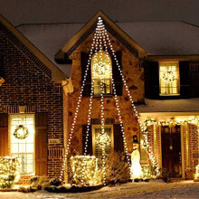 Sentik 300 LED Bright White Cascading 3.6 Metre Waterfall Lights Xmas Christmas Window Curtain Icicle Fairy Lights String Lights with 6 light