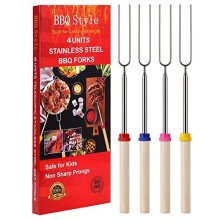 Marshmallow Toasting Forks, Telescoping Smores Sticks for Fire Pit, Marshmallow Roasting Sticks Barbecue Forks for Hotdog Hot Dog Bonfire BBQ Smores