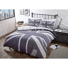 CnA Stores - Denim Grey Union Jack England King Duvet Cover Reversible Bedding Set With Pillowcases