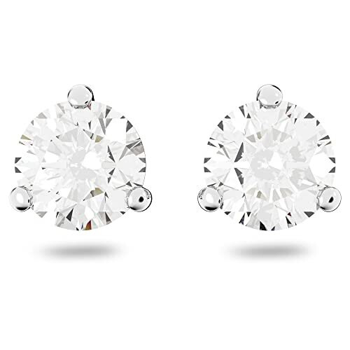 Swarovski Swarovski Solitaire stud earrings, Round cut, White, Rhodium plated