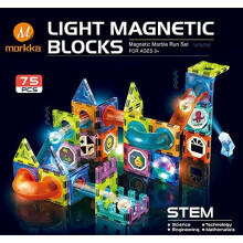 morkka Magnetic Light Orbital Blocks Building Blocks, 75 Pieces Stem Toy for Children 3 4 5 6 7 8 Years 3D Educational Toy Building Blocks Set