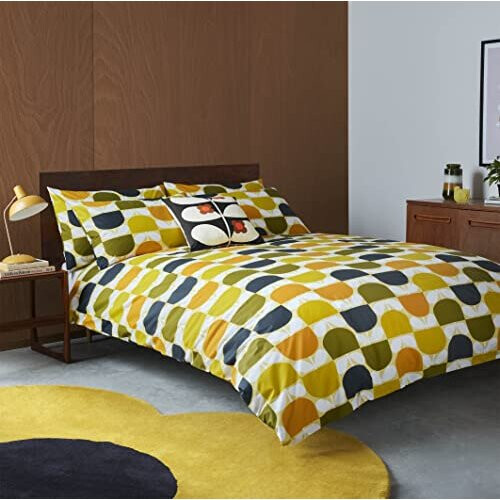 Orla Kiely Bedding Block Stem Sicilian Lemon 100 Cotton Duvet Cover